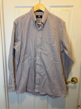 Allen Edmonds Men's Multi-Check Dress Shirt - Blue/Brown
